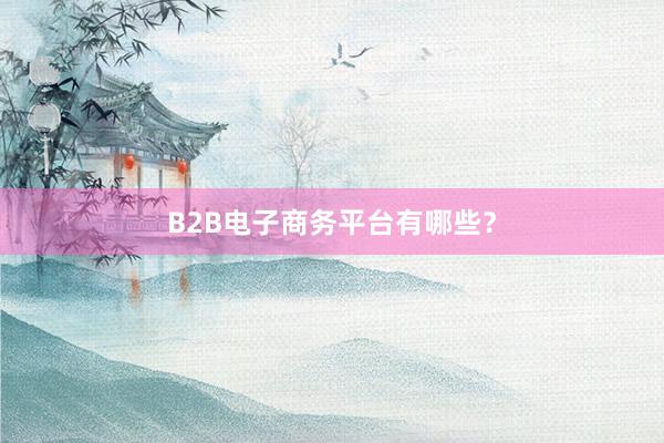 B2B电子商务平台有哪些？