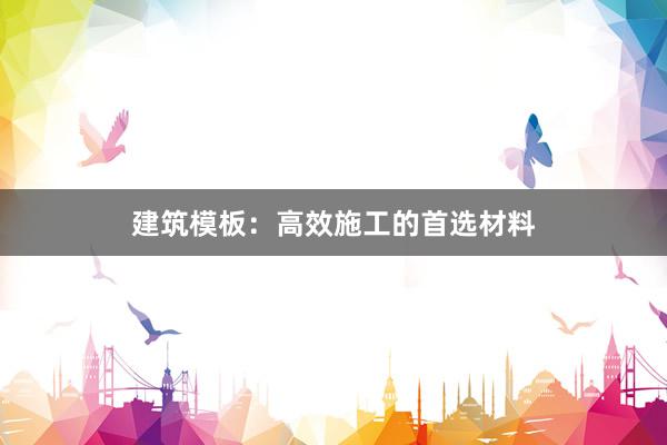 建筑模板：高效施工的首选材料